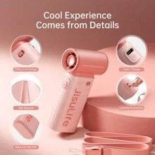 JISULIFE Portable Fan Life9, Powerful Turbo Handheld Fan [22H Max Cooling Time], 40,000 RPM High Speed, 5000mAh USB Rechargeable Fan, 5-Speed Airflow, Mini Fan, Suitable For Summer, Women, Men, Travelling, Camping And Outdoor Use. - 粉色 - 查看 4