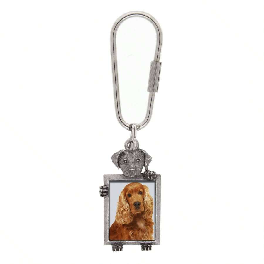 Pewter Cocker Spaniel Dog Key Fob