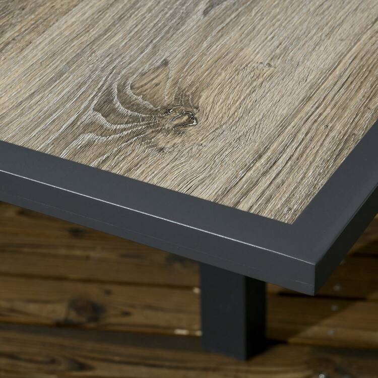 Outsunny Extending Garden Table, Outdoor Dining Table For 6, Aluminium Frame Rectangular Patio Table With Plastic Board Tabletop,80/160L X 80W X 75H Cm - Beige - View 9