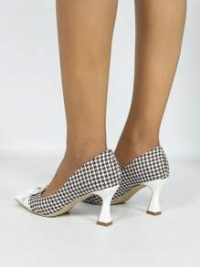 女士时尚高跟鞋，白色尖头细跟蝴蝶结细节，适合日常穿着和通勤，舒适简约优雅的设计 - 白色 - 查看 5