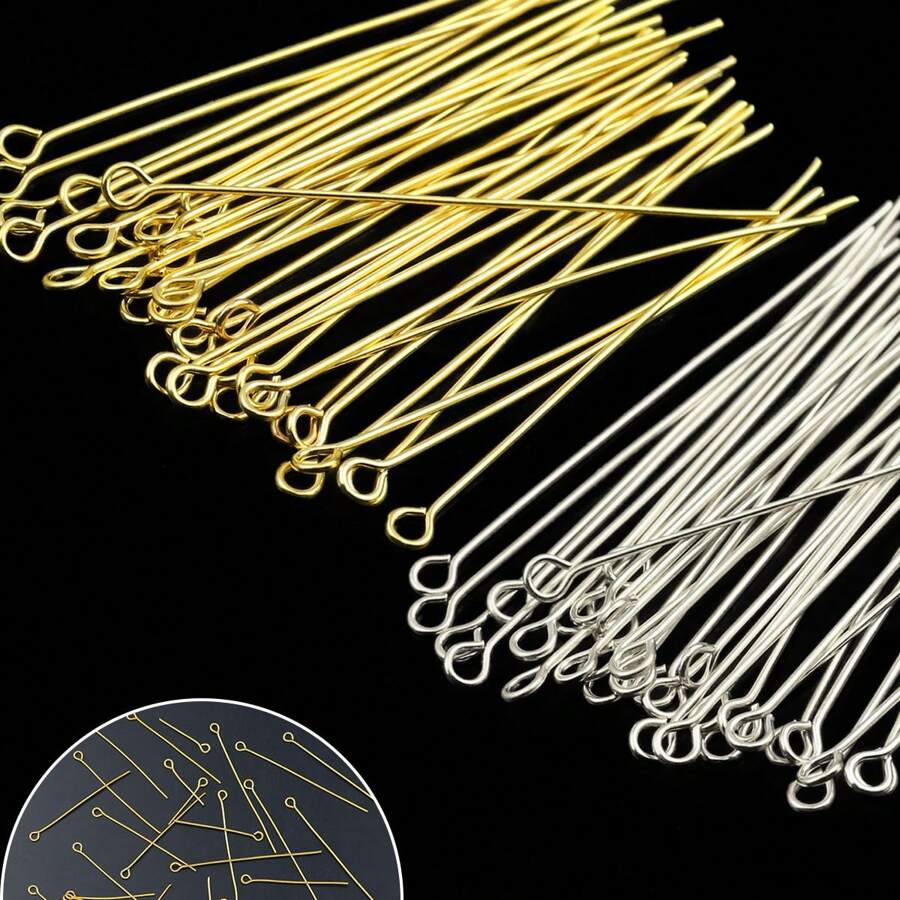 300 件/包 20-50 毫米锌合金椭圆形眼针，适用于 DIY 珠宝制作手链、项链、耳环、手工艺品配件 - DIY珠寶針 - 查看 1