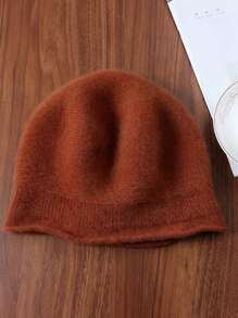 1 件女士 100% 羊毛厚贝雷帽，温暖时尚针织帽，适合秋冬季 - 多色 - 查看 16