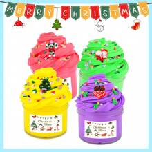 Decoración navideña - Set de slime de cristal y slime de mantequilla de 60ml/100ml, divertido, sin adherencia, de textura suave, no pegajoso, excelente regalo para fiestas de Navidad/cumpleaños, bombas de baño navideñas, slime esponjoso, paquetes de slime, Navidad, slime, slime navideño, Navidad, slime navideño - Multicolor - Ver 17