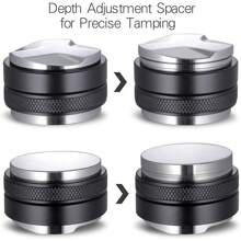 51/53/58mm Kaffee Verteiler, 51mm/53mm/58mm Kaffee Verteiler Tamper, 51mm/53mm/58mm Espresso Kaffee Ebner, Kaffee Verteiler 51mm/53mm/58mm, Kaffee Verteilungswerkzeug 51mm/53mm/58mm, professionelle Espresso Hand Tamper, Kaffee Ebner, professioneller Espresso Hand Kaffee Verteiler, Genieße Kaffee auf Reisen, zu Hause, Outdoor, beim Camping, im Büro, in der Küche, perfektes Geschenk zum Vatertag, Lehrertag, zur Hochzeit, zum Jahrestag, zu einem Gedenktag, zum Schulanfang - Schwarz - Übersicht 3