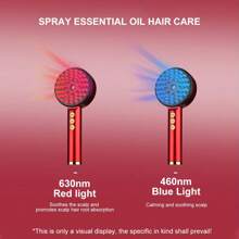 1 件装充电式喷雾电动头皮按摩梳，用于放松头皮涂油，便携式振动头部按摩器，用于头皮清洁，随时随地进行头皮按摩，放松并享受呵护头皮健康的时刻 - 彩色 - 查看 3