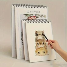 1 件 A4 粗纹艺术家素描本 - 专业艺术绘图本，空白，螺旋装订 - 非常适合素描、绘画和设计 - 彩色 - 查看 9