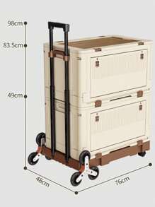 Outdoor Camping Storage Box, Collapsible Large Capacity Organizer Box For Picnic, Hiking, Car Trunk Storage - Cream - View 14