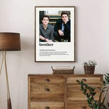 1pc Custom Brother Photo Wall Art - Personalized Canvas Poster, Perfect Gift For Best Friends & Family, Ideal For Bedroom & Living Room Decor, Unframed, New Year Home Decor. Gifts Birthday Graduation,Christmas Gift Supplies - Brother - View 2