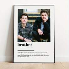 1pc Custom Brother Photo Wall Art - Personalized Canvas Poster, Perfect Gift For Best Friends & Family, Ideal For Bedroom & Living Room Decor, Unframed, New Year Home Decor. Gifts Birthday Graduation,Christmas Gift Supplies - Brother - View 6