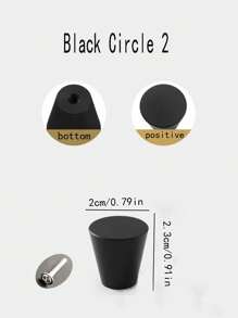 4pcs/1pc Aluminum Alloy Round Single Hole Pull Handle Screws, Free Golden Cabinet Drawer Wardrobe Door Knobs, Simple Black Furniture Hardware Pulls