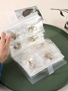 1pc Matte Transparent Jewelry Storage Album, Comes With 30pcs Anti-Oxidation Storage Bags, Ideal Gift For Women To Organize Rings, Earrings And Necklaces, Suitable For Sunny, Travel, Back To School Occasions