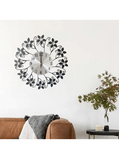 1pc Living Room ation Clock, Moderne Wand Mounted Silent Kitchen, Bedroom, Office Metal Crystal Battery Powered out Battery) 15 Inch Rama ation,Home ,Room Birthday Graduation Klok Bedroom Dormitory Back To School view 11