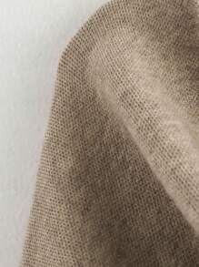 Women's Scarf Style Fashionable Casual Asymmetric Ultra Loose Knitted Jacket Sweater Cardigan Jacket Tops - Khaki - View 6