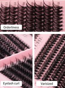 DIY 640pcs D Curl Individual Lashes Extension Kit, 10-16mm 30D+40D+50D Black Thick Cluster Fake Lashes, Fluffy D Curl Volume Lash Extension Set For Home Use Lash Clusters Kit, Lashes, Eyelashes, Fake Lashes - Black - View 12