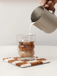 1 taza de café de vidrio de doble pared, minimalista y elegante, creativa, con aislamiento de doble capa, antiescaldaduras, para té, leche y agua, ideal para el regreso a clases.