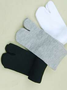 3 pares de calcetines de dedo dividido para mujeres, calcetines de media caña, calcetines suaves, calcetines de dos dedos, calcetines tipo zuecos, calcetines sencillos para uso diario