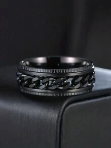 1pc Men's Stainless Steel Gear Spinner Chain Ring, Personalized Bottle Opener Ring For Casual/Street Style Wear - Multicolor - View 34