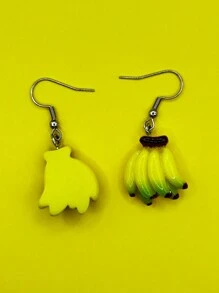 Anti-Allergic Banana Fruit Earring - 黃色 - 查看 3