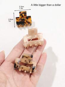 3 件方形发夹，适合日常造型，适合校园约会度假日常旅行休闲爪夹发夹发夹发夹发夹发夹，学校用品，大学秋冬发饰，适合女士蝴蝶结 - 彩色 - 查看 2