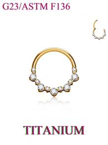 1pc Shiny Luxury! Multiple Zirconia Cool Link Design Unisex Nose Ring Earring, Fashionable Casual Eye-Catching Piercing Jewelry! - Multicolor - View 20