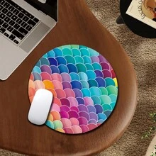 1pc Sunset Beach Butterfly Design Round Mouse Pad, With Anti-Slip Rubber Base Small Portable Travel Mouse Pad, Suitable For Work Wireless Computer Laptop, Office Desk Accessory