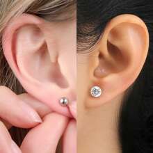 Juego de 10 pares de pendientes de acero inoxidable para múltiples perforaciones, ligeros, pequeños aros Huggie, pendientes de circonita cúbica para mujer, pendientes hipoalergénicos para el cartílago