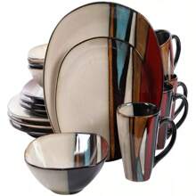 16 Piece Dinnerware Set, Red