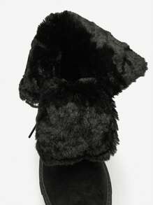 Royalfashion Botas de Cano Curto com Cadarço Femininas Cavenma - Preto - Ver 5