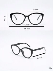 1 chiếc kính cận thị Plano cho nữ mắt mèo gọng kính cận thị cổ điển, kính quang học thời trang - Trong sáng - Xem 7