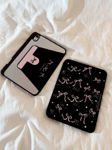 1pc Beautiful Black Bow 720 Swivel Case With Pen Slot, Acrylic Clear Crystal Back Cover, Drop Proof Case Compatible With IPad With Sleep/Wake Support,For Ipad, S7/S8/S9fe,HW,XM - Multicolor - View 3