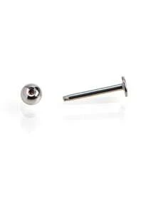 1 Stück medizinische Grad hypoallergene Titan-Stahl flacher Stift, extern mit Gewinde, kugelförmiger 20G/18G Ohrstecker für Knorpel, Augenbraue, Grübchen, 316L Piercing Schmuck, Lippen Ring, Zungenstecker