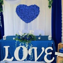 50朵皇家蓝仿真玫瑰，泡沫花，适合DIY婚礼中心装饰、家居装饰、季节性装饰和手工制作，用途广泛，可用于节日派对装饰 - 寶藍色 - 查看 4