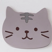 Set Of 5 Silicone Cartoon Cat Shape Coasters - Heat Resistant Coasters For Beverages, Kitchen Gadgets And Home Decor Anniversary Thanksgiving Valentine's Day Birthday Mother's Day Gift For Her