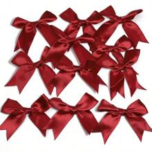 12/30/50 piezas Mayoreo Lazos de cinta de satén roja y rosa con colas para envolver regalos, decoraciones de fiesta, adornos artesanales y proyectos DIY - Perfectos para el empaque de regalos del Día de San Valentín - Corbata de moño - Ver 13