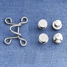 隐形可调节腰部收紧扣针，可拆卸无缝裤夹和腰带配件可调节可拆卸按扣金属裤扣别针裤子腰部收紧器无需缝纫牛仔纽扣别针适用于男女服装牛仔裤纽扣调整牛仔裤裙腰扣时尚