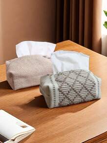 1 件极简主义奢华纸巾盒，布艺纸巾收纳袋，适用于家庭、客厅、餐厅、书桌、厨房、浴室、宿舍、酒店、纸巾盒架、餐巾架、节日家庭聚会、厨房餐桌装饰，适用于家庭厨房卧室客厅餐厅、家居装饰配件、装饰盒、女性婚礼礼物、夏季旅行节日必备品 - 彩色 - 查看 2