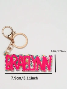 1pc Multi-Color Option To Customize Personalized Acrylic Name Keychain, Custom Lettering Keyring, Colorful Glitter Pendant, DIY Name And Date, The Perfect Gift For Special Occasions Mother's Day Valentine's Day Gift Back To School Gift Ideal Gift For Men And Women Birthday Gift Christmas Gift
