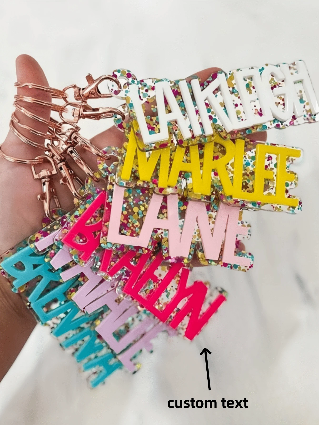 1pc Multi-Color Option To Customize Personalized Acrylic Name Keychain, Custom Lettering Keyring, Colorful Glitter Pendant, DIY Name And Date, The Perfect Gift For Special Occasions Mother's Day Valentine's Day Gift Back To School Gift Ideal Gift For Men And Women Birthday Gift Christmas Gift