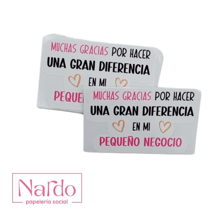100 Etiquetas de agradecimiento para pequeño negocio o emprendimiento. Personalizar pedidos, para envíos, gracias a clientes. Pegatinas, stickers, calcomanías, gracias por tu compra. - Unitalla - Ver 1