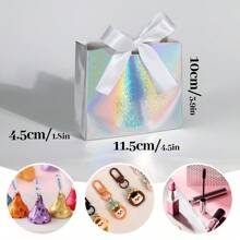 Set de 10 piezas/20 piezas Bolsas de regalo mini con lámina holográfica láser, de 11.5x4.5x10cm, cajas de empaquetado iridiscente, bolsas de regalo pequeñas holográficas arcoíris para bodas, fiestas, caramelos, regalos, graduación, recuerdos, jabones artesanales, Halloween, decoración de Halloween, vuelta al colegio, Día de San Valentín