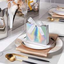 Set de 10 piezas/20 piezas Bolsas de regalo mini con lámina holográfica láser, de 11.5x4.5x10cm, cajas de empaquetado iridiscente, bolsas de regalo pequeñas holográficas arcoíris para bodas, fiestas, caramelos, regalos, graduación, recuerdos, jabones artesanales, Halloween, decoración de Halloween, vuelta al colegio, Día de San Valentín