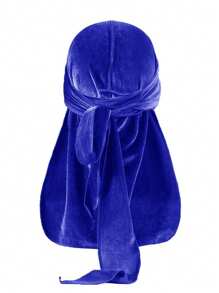 Men's Solid Color Velvet Durag With Thermal Lined - Adjustable Elastic Band For Secure Fit, Soft Breathable Winter Headwear, Pirate-Style Design Suitable For Sports, Outdoor Activities & Casual Wea Pirate Hat Pirate Costume