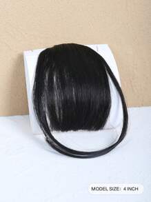 1 件合成夹式刘海，约 8.5 英寸自然黑色夹式刘海，女士假刘海，带太阳穴发片，适合日常佩戴 - 黑色 - 查看 4