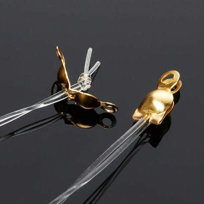 200/500pcs Connector Clasp Fit Metal Ball Chain End Crimps Beads Connector Components For DIY Jewelry Making Findings