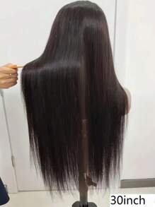 无胶假发 即用型 丝滑直发 预拔 4X4 透明蕾丝封口假发 人发直发蕾丝前假发 女士人发 8-34 英寸鲍勃假发 8-12 英寸 - SNatural - 查看 8