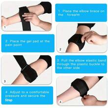 Sports Elbow Pads, Elastic And Pressurized, Adjustable Elbow Pads For Basketball Badminton Tennis Fitness Home Sports Elbow Pads, Same Style For Men And Women - Black - View 4