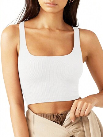 Sports Tank Tops Ribbed Seamless Women Vest Workout Exercise Shirts Yoga Crop Tops Racerback Running Yoga Tanks Sleeveless Gym Shirts