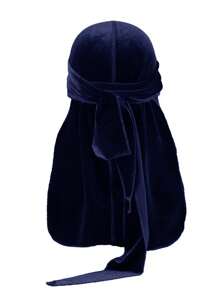 Men's Solid Color Velvet Durag With Thermal Lined - Adjustable Elastic Band For Secure Fit, Soft Breathable Winter Headwear, Pirate-Style Design Suitable For Sports, Outdoor Activities & Casual Wea Pirate Hat Pirate Costume