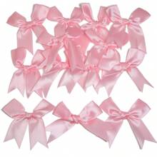 12/30/50 piezas Mayoreo Lazos de cinta de satén roja y rosa con colas para envolver regalos, decoraciones de fiesta, adornos artesanales y proyectos DIY - Perfectos para el empaque de regalos del Día de San Valentín - Corbata de moño - Ver 11