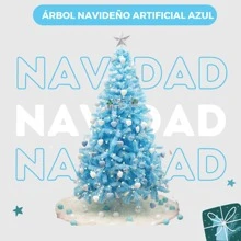 Blue Christmas Tree With Leafy Branches - Blue - View 2